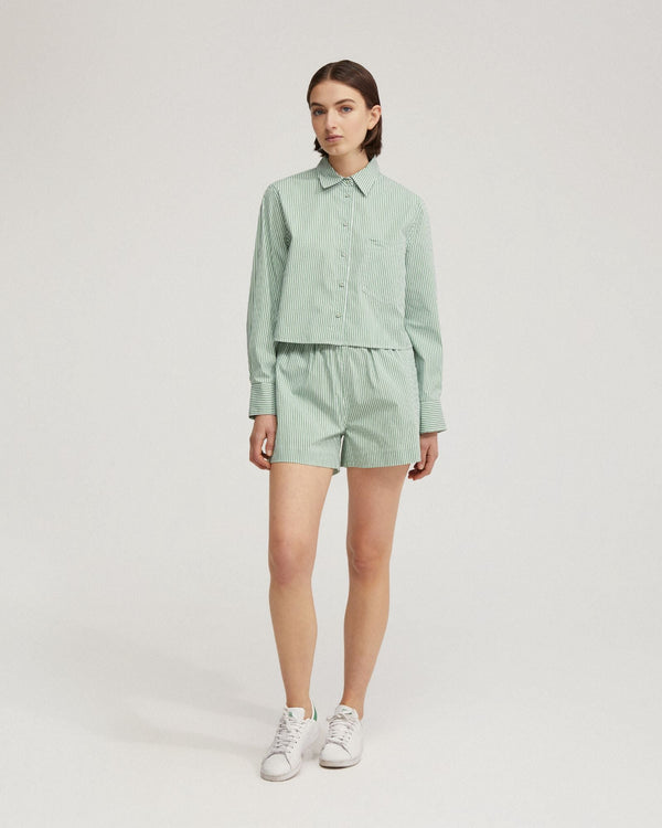 Carrie Crop Striped Shirt