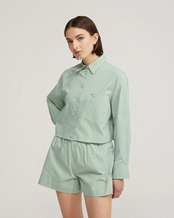 Carrie Crop Striped Shirt