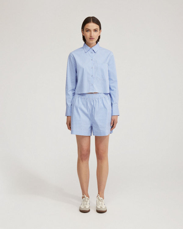 Carrie Crop Striped Shirt