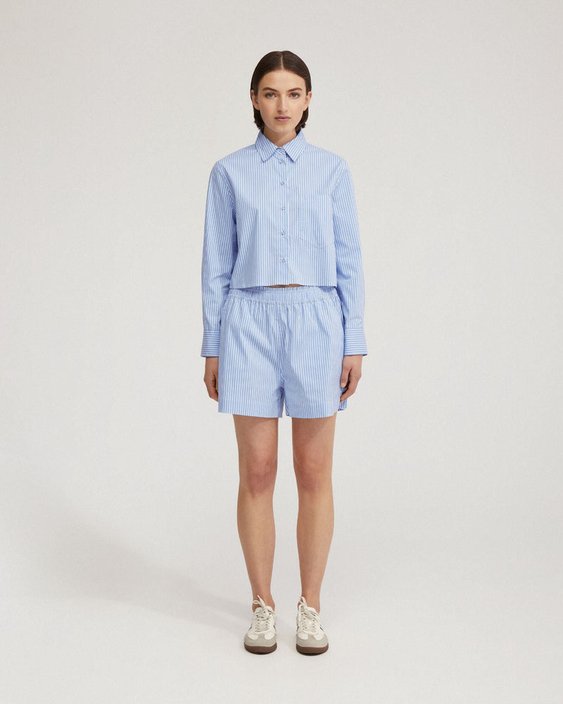 Carrie Crop Striped Shirt