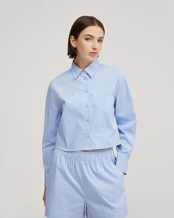 Carrie Crop Striped Shirt