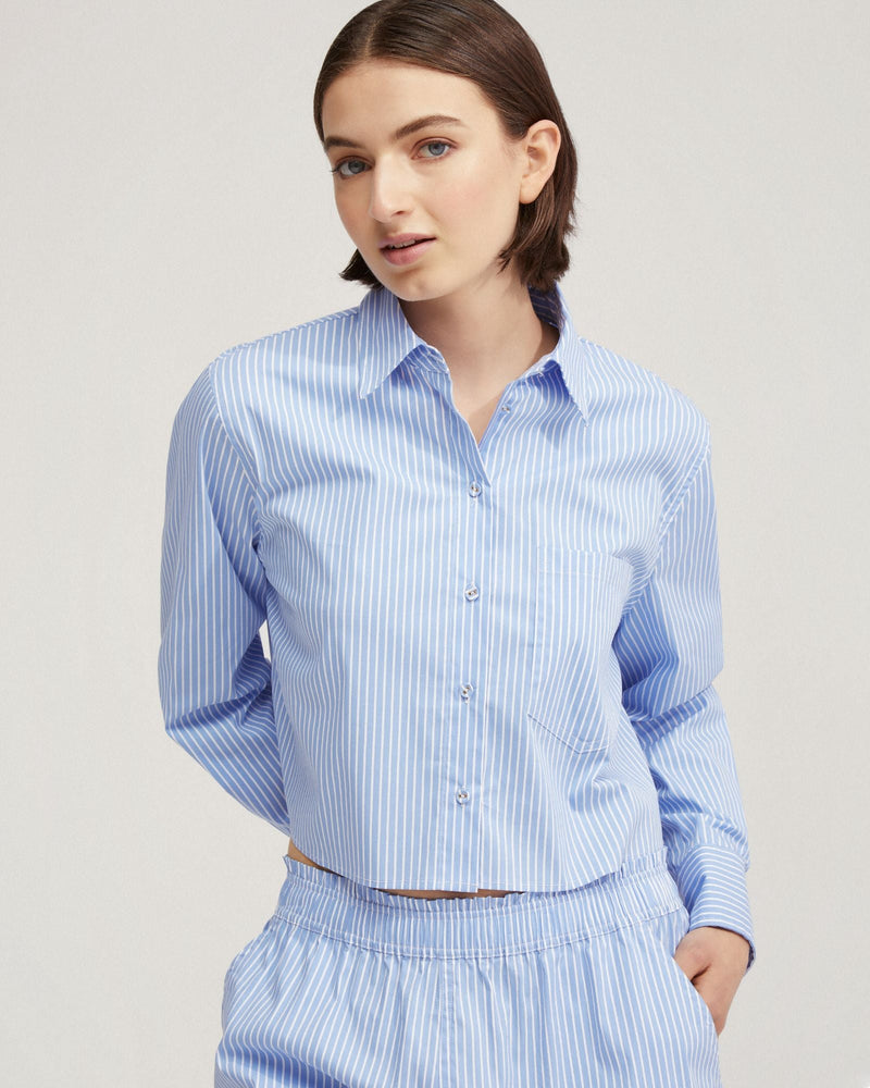 Carrie Crop Striped Shirt