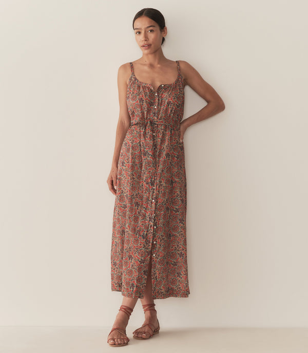 NEVITA DRESS -- L'ORANGE SOLEIL FLEURIT