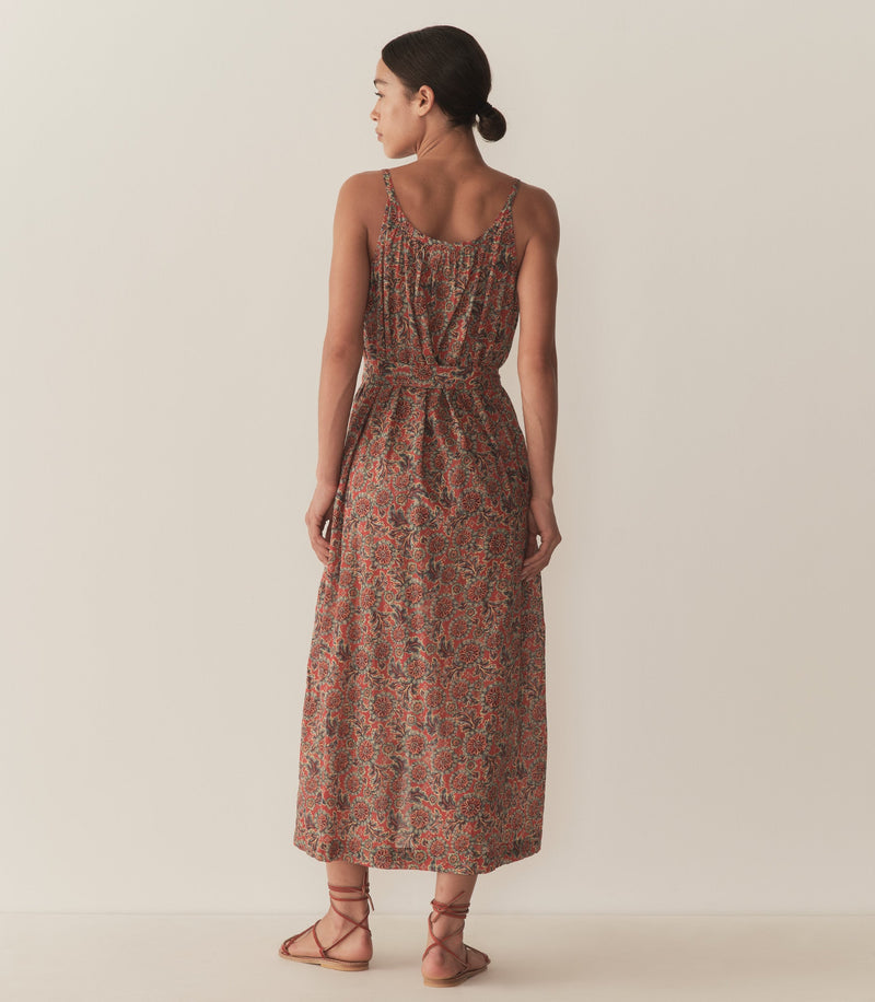 NEVITA DRESS -- L'ORANGE SOLEIL FLEURIT