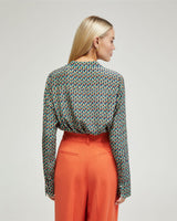 Poppy Zigzag Print Blouse