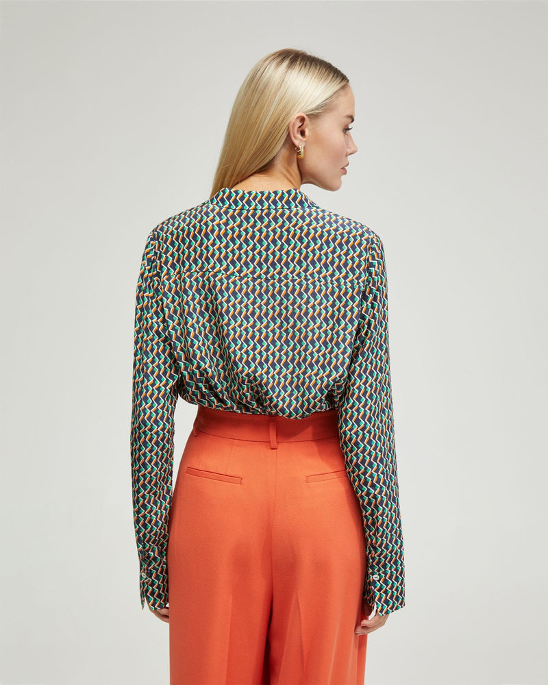 Poppy Zigzag Print Blouse