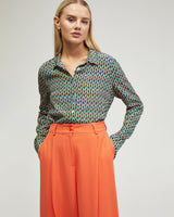 Poppy Zigzag Print Blouse