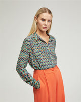 Poppy Zigzag Print Blouse